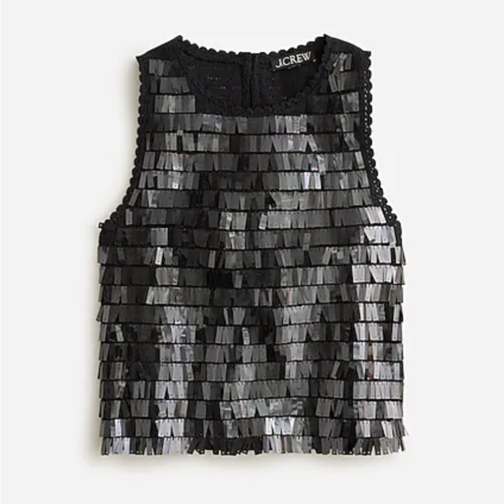Jcrew Crochet sequin tank top